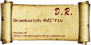 Draskovich Ráfis névjegykártya